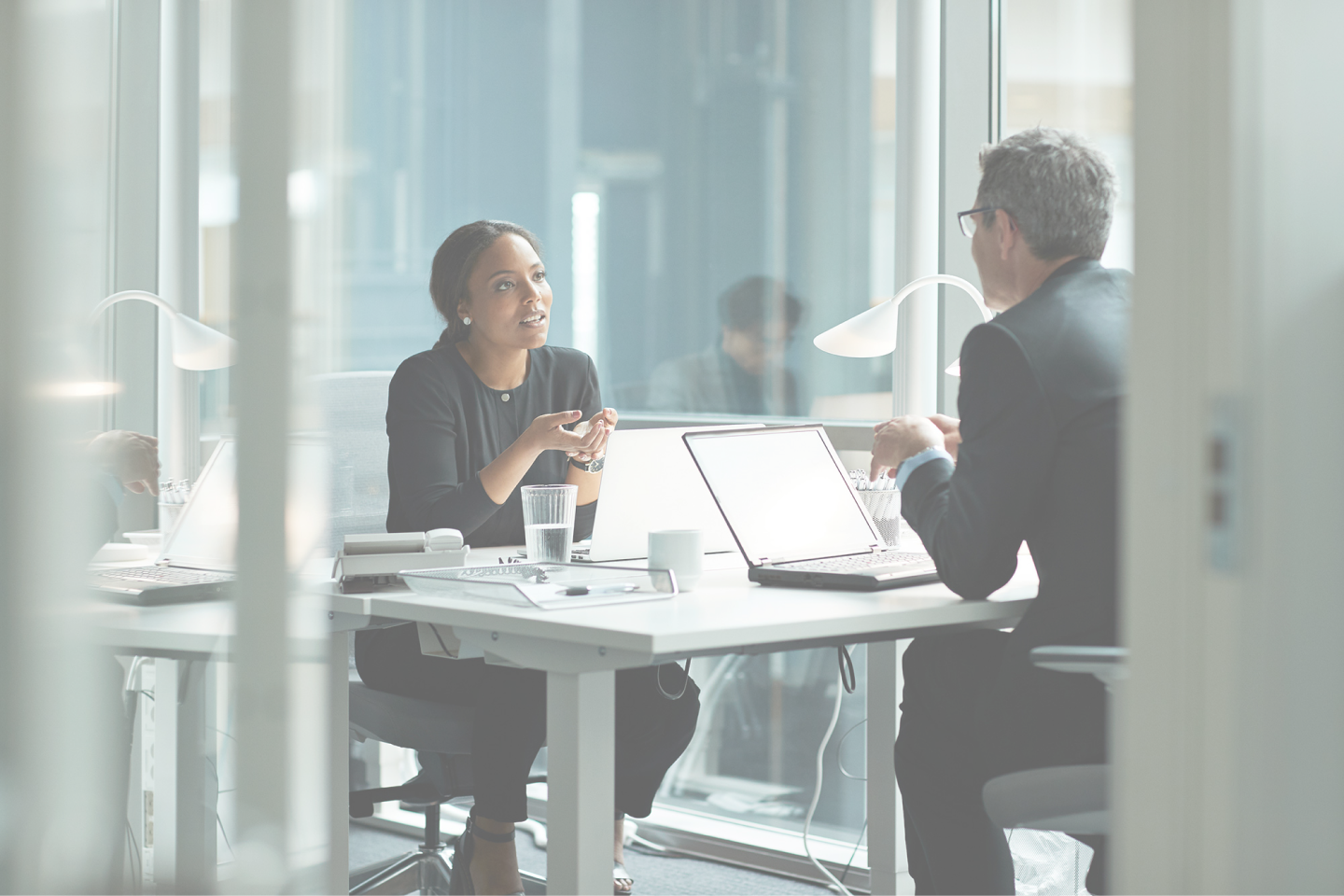 Two people having a meeting