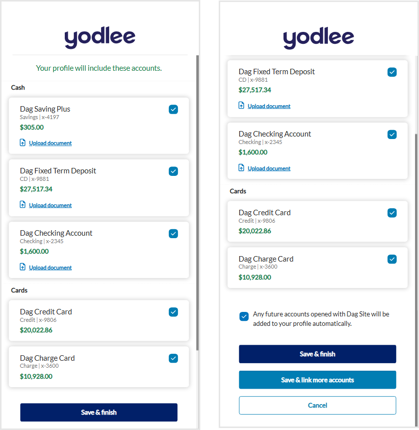 FastLink 4 - Account Summary screen