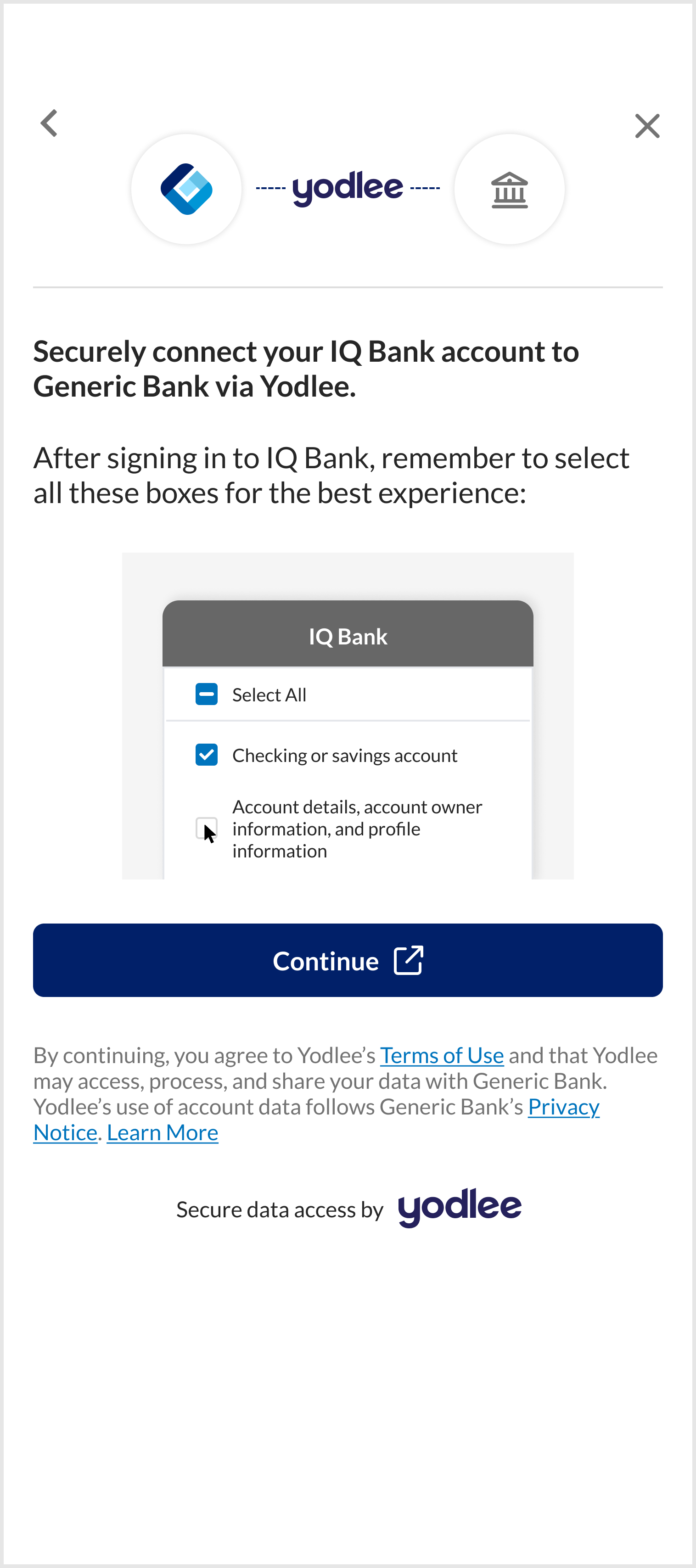Verification product - Consent screen US OB