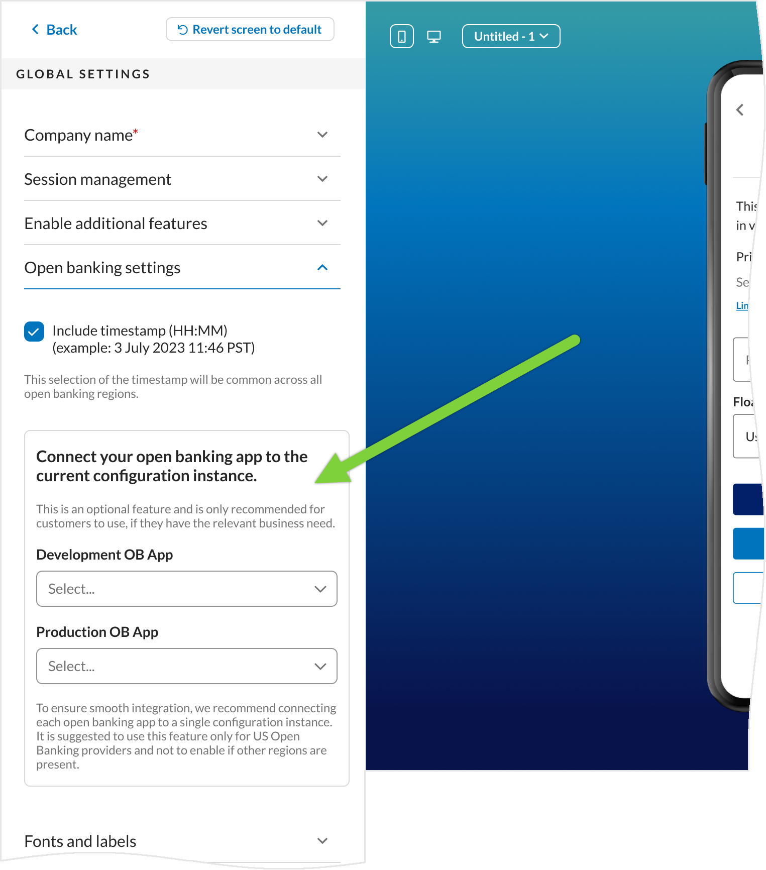 Configuration Tool - Global Settings -> Open banking settings.