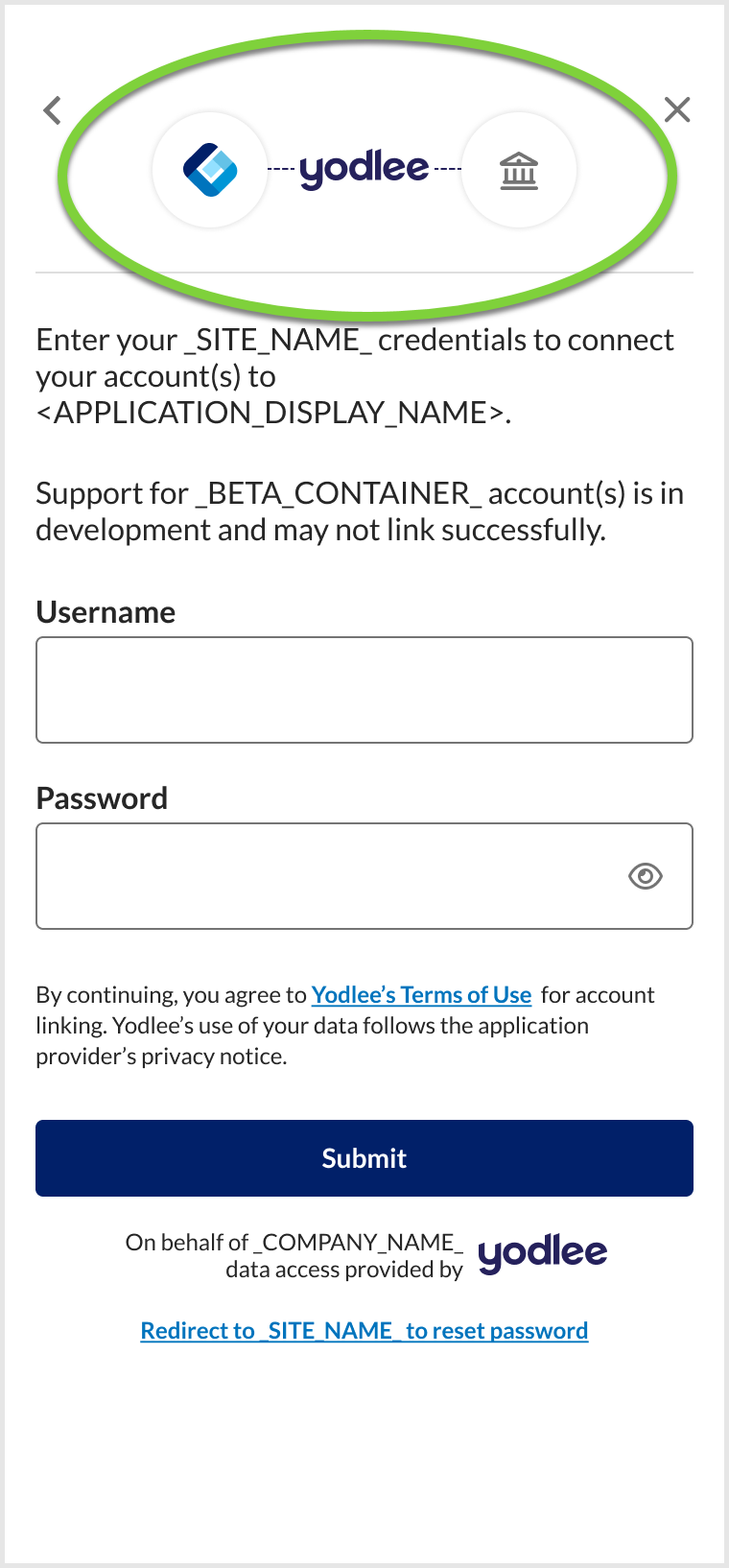 FastLink Verify Credential screen - New header logo layout