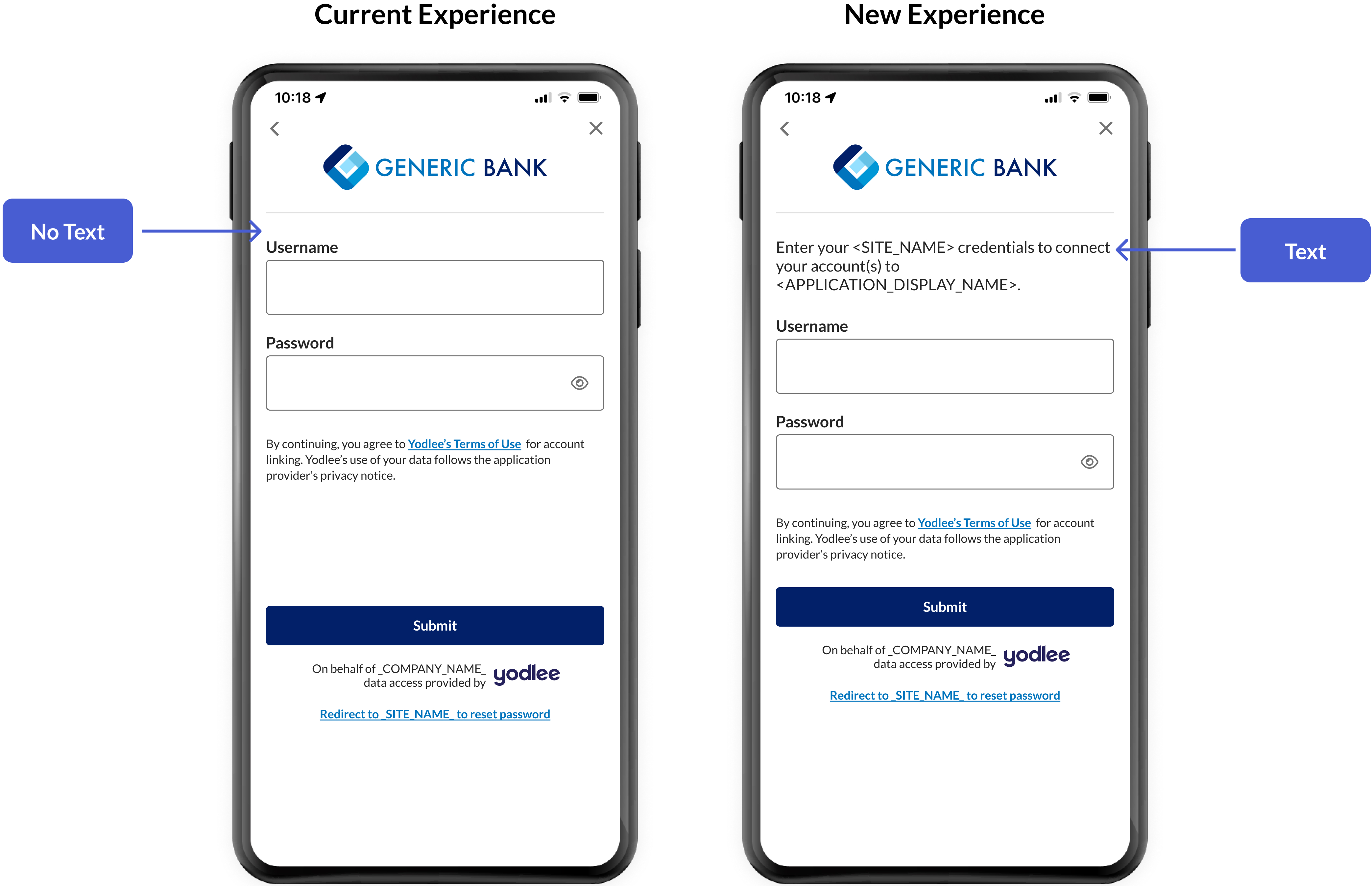 FastLink 4 - Login credential screen